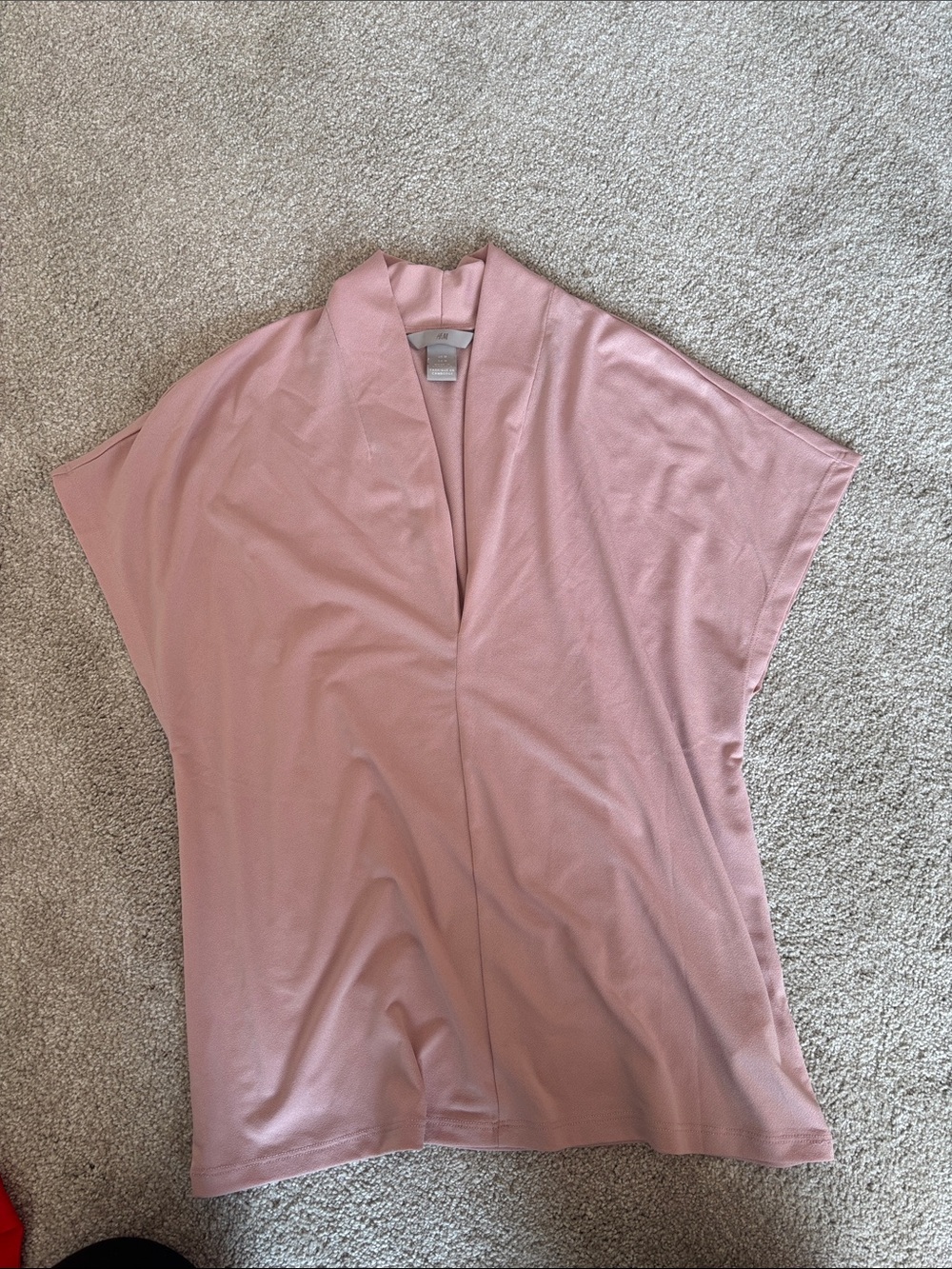 Women's Blush Pink V-Neck Blouse